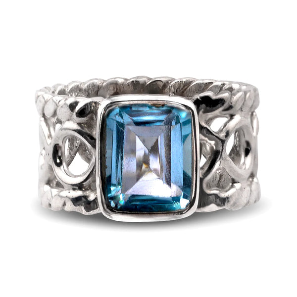 Ezüst gyűrű kék Cirkónium kővel